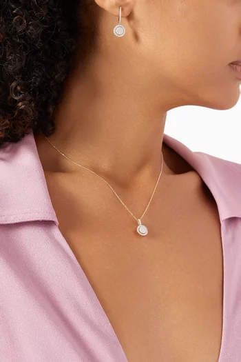 Round Pavé Diamond Pendant Necklace in 14kt Gold