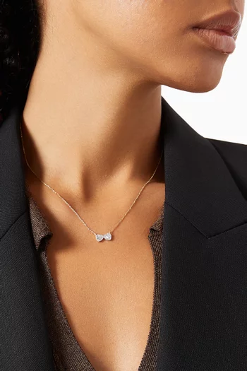 Double Heart Diamond Pendant Necklace in 14kt Gold