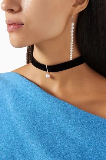 أقراط متدلية بلؤلؤ بأحجام متدرجة ذهب عيار 14