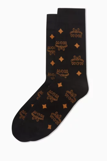 Monogram Socks in Cotton Knit
