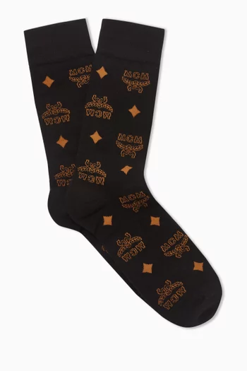 Monogram Socks in Cotton Knit