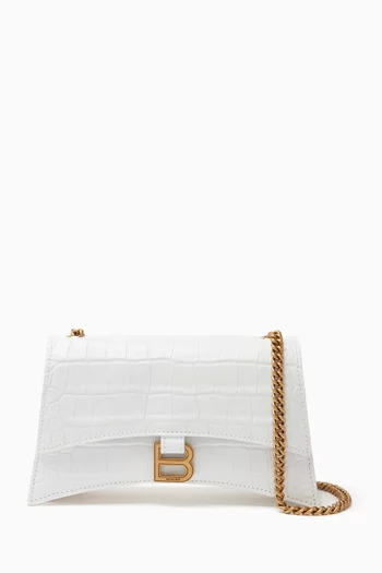XS Crush Croc-embossed Chain Bag in Leather