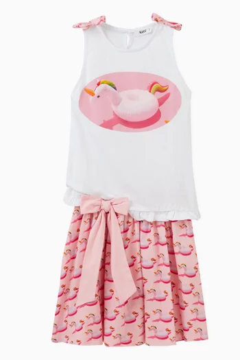 Unicorn Bow-applique Tank Top in Cotton