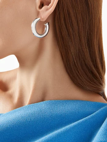 Hoop Earrings in Silver-plated Brass
