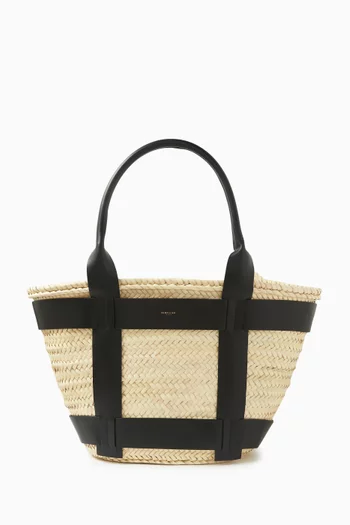 Maxi Santorini Bag in Raffia & Leather