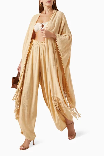 Yalchen Knots Cape in Cotton Jute