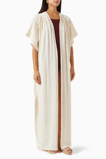 Pleated Maxi Vest in Cotton-jute