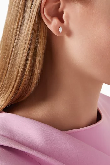 Marquise Diamond Stud Earrings in 18kt White Gold