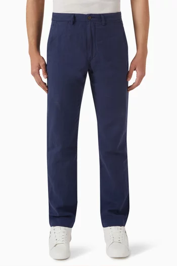 Straight-Fit Pants in Linen Blend