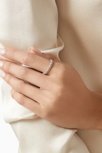 خاتم بطبقتين مرصع بالماس ذهب أصفر وأبيض عيار 18 من مجموعة سلاسل