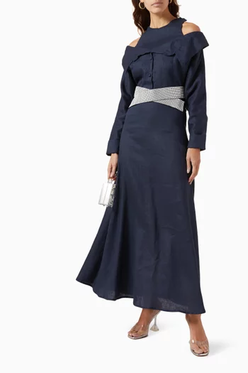 Cross Belt Kaftan in Linen