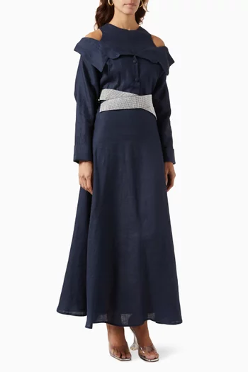 Cross Belt Kaftan in Linen