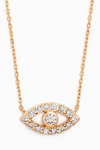 Evil Eye Diamond Pendant Necklace in 18kt Gold