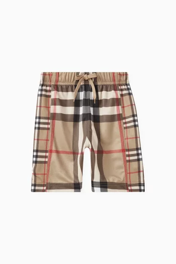 Contrast Check Shorts in Mesh