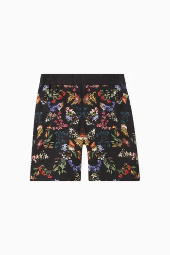 شورت بنقشة زهور وشعاب مرجانية قطن