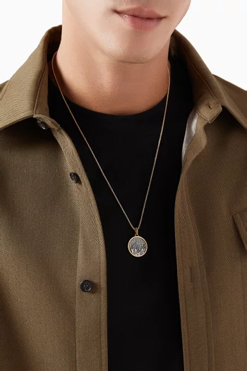 دلاية مزينة بالماء والنار فضة إسترلينية وذهب أصفر عيار 18