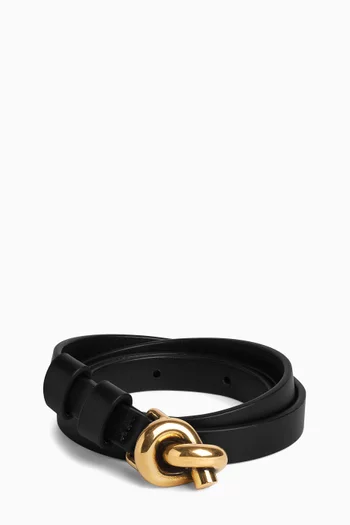 حزام بإبزيم بتصميم عقدة جلد عجل