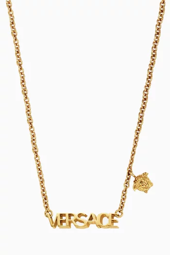 Logo Necklace in Gold-toned Brass