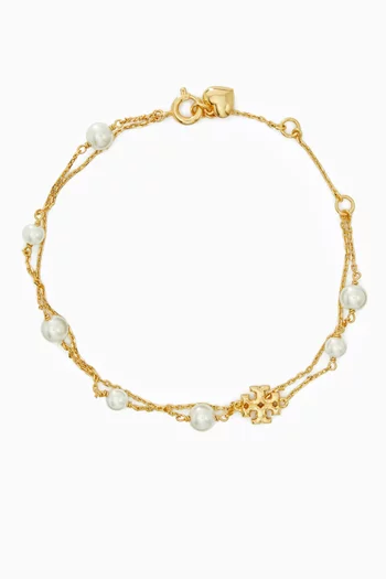 Kira Pearl Double-strand Bracelet in Brass