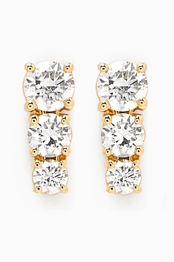 Petite Trio Diamond Bar Earrings in 18kt Gold