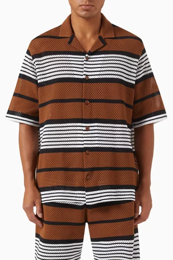 Stripe Polo in Polyamide