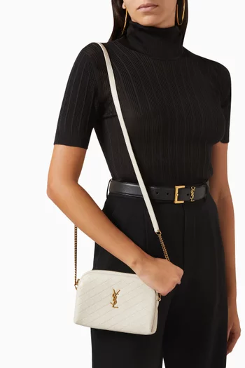 Gabby Zip Pouch in Quilted Leather