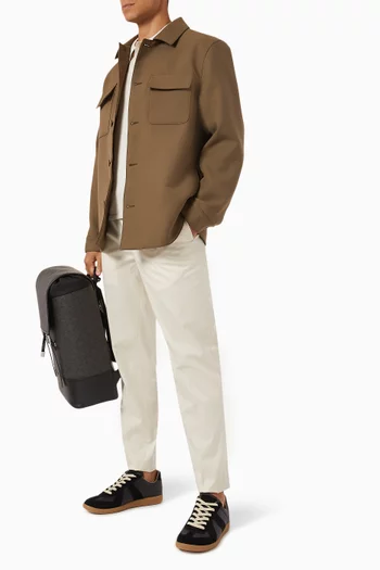 Straight-leg Trousers in Cotton Blend
