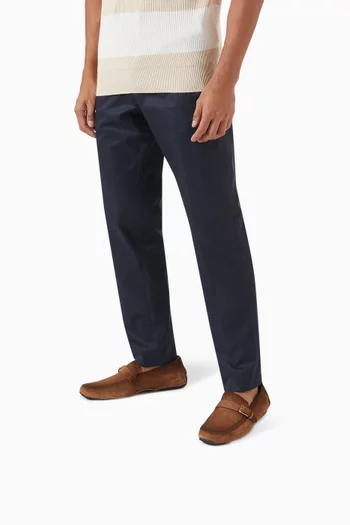 Buckle Driver Shoes in Suede