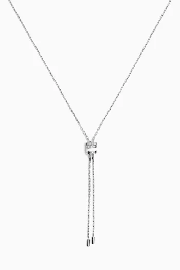 Quatre White Edition Diamond Small Pendant Tie-up Necklace 18kt White Gold