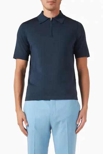 Half-zip Polo Shirt in Viscose-blend