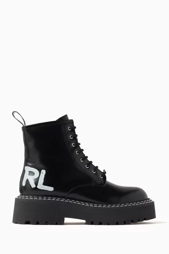Patrol II Brush Logo Keeper Ankle Boots in Leather