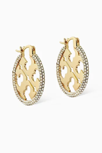 Miller Pavé Hoop Earrings in 18kt Gold-plated Brass