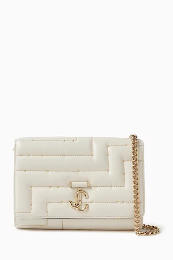 Avenue Clutch Bag with JC Emblem in Studded Nappa Leather