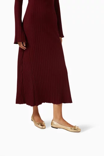 Elme Ballet Flats in Metallic Nappa