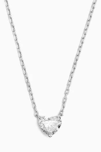 Heart Diamond Pendant Necklace in 18kt White Gold, 0.4ct