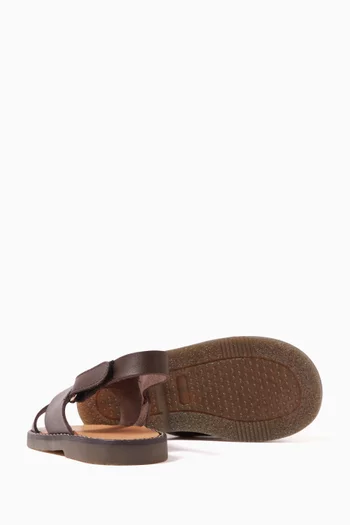 Cross Strap Sandals in Leather