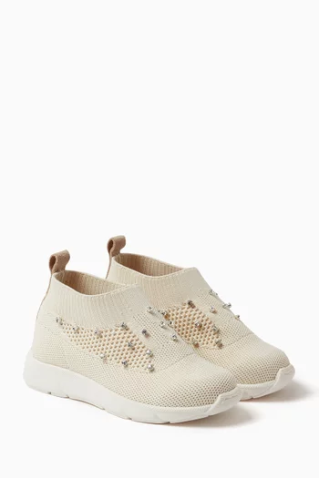 Crystal-embellished Sock Sneakers in Fabric