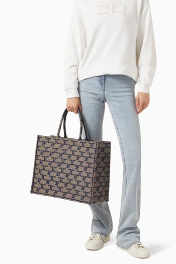 Large Monogram Tote Bag in Jacquard