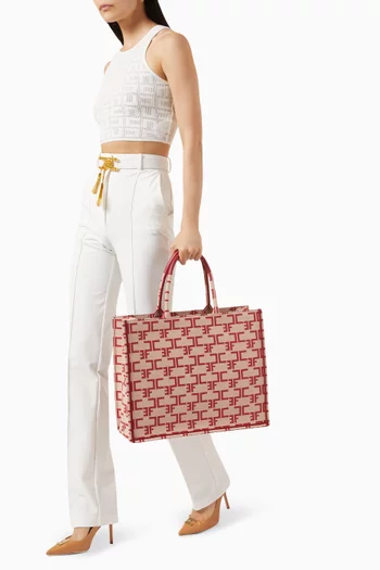 Large Monogram Tote Bag in Jacquard