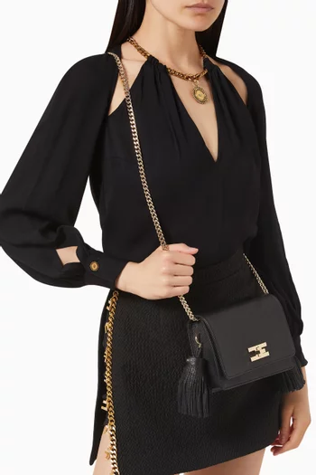 Tassel Crossbody Bag in Faux Leather