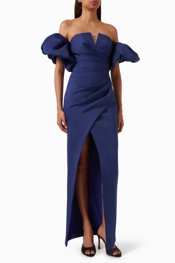 Gathered Off-the-shoulder Dress