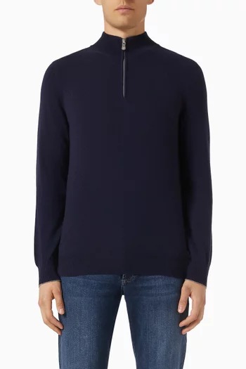 سترة بياقة عالية وسحّاب كشمير