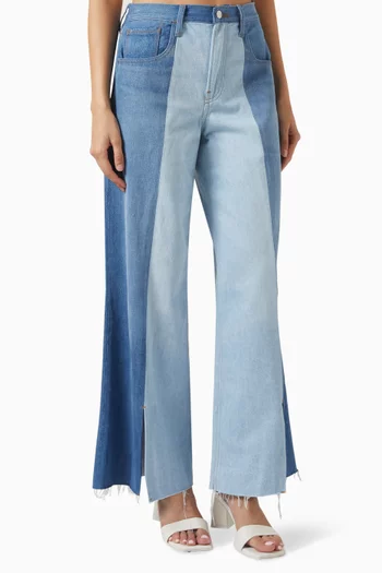 Split Seam Wide-leg Jeans in Denim