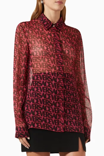 Versace Allover Shirt in Sheer Silk