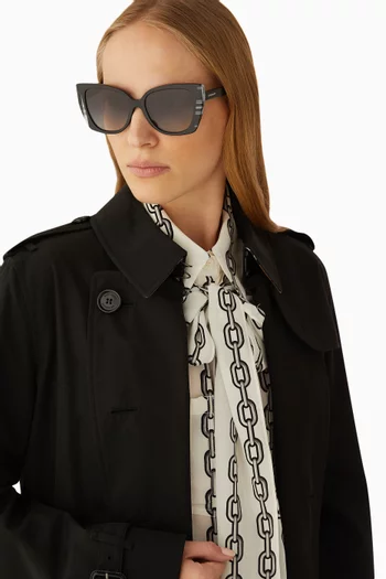 نظارة شمسية كبيرة بتصميم عين القطة أسيتات