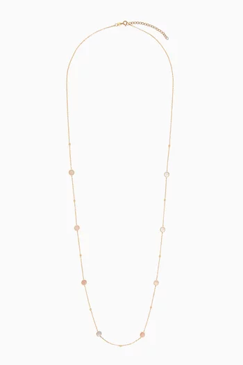 Zira Mother of Pearl Long Necklace in 18kt Gold