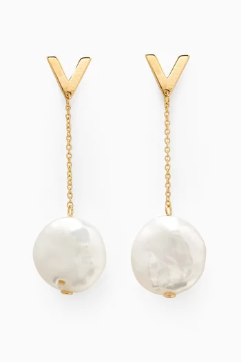 Kiku Baroque Pearl Drop Earrings in 18kt Gold