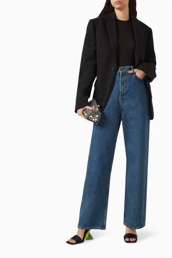 High-rise Straight-leg Jeans in Denim