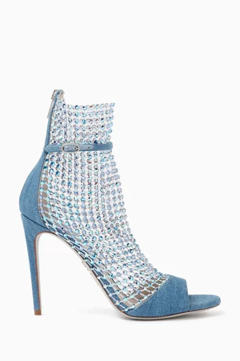 Galaxia 105 Sandals in Crystal-embellished Mesh