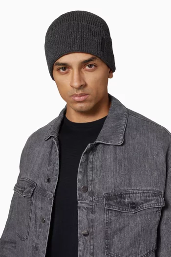Rubber Logo Beanie in Cashmere